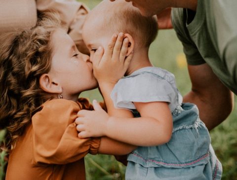 a person and a couple of children